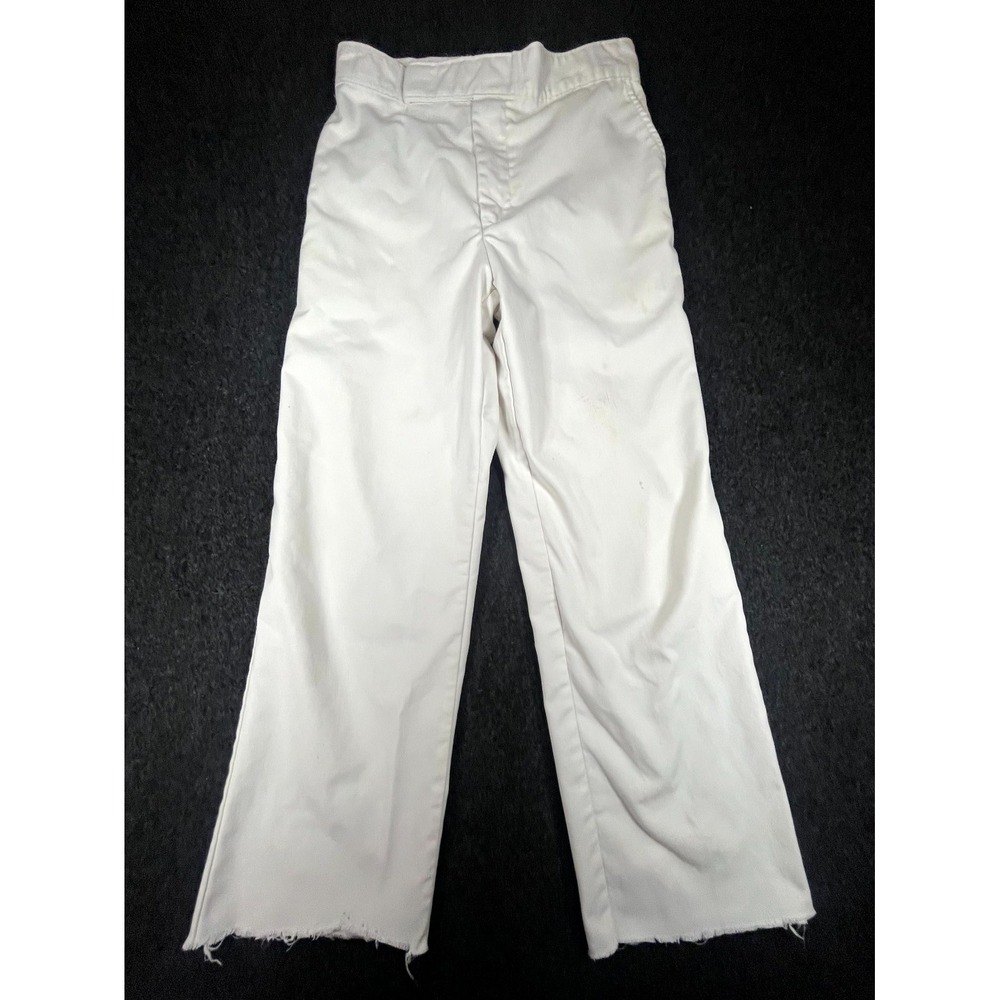 Vintage Angelica Uniform Group Work Pants Womens 30XX White Pockets Raw Hem